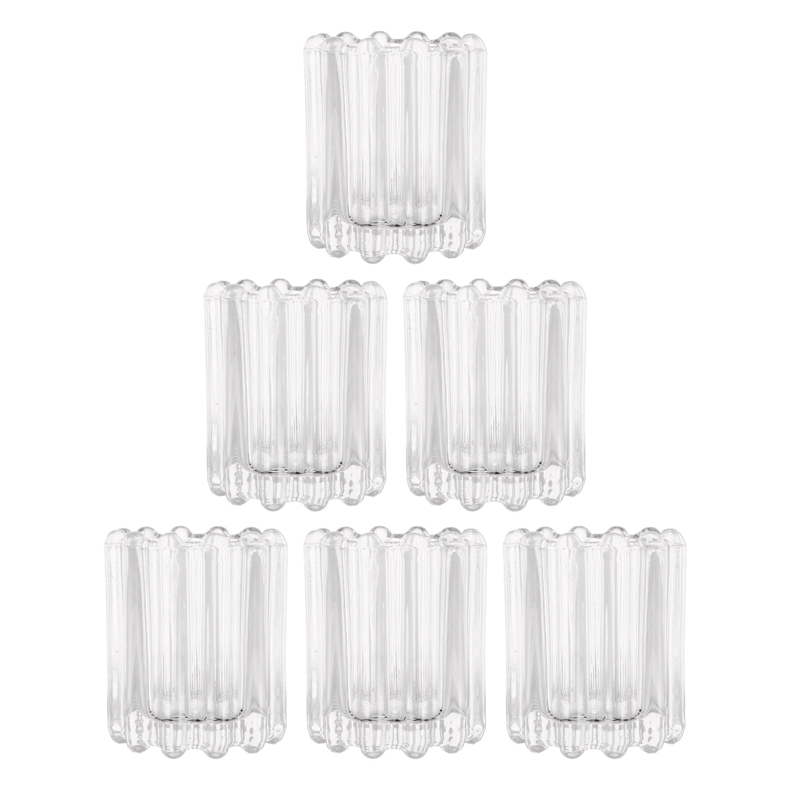 Vintage Lighting Decor - 6個入りクリアガラスヴィンテージホルダー ティーライトボーティブカップ 丸型カップ ロマンチックなテーブルセンターピース ホームダイニングデコレーション