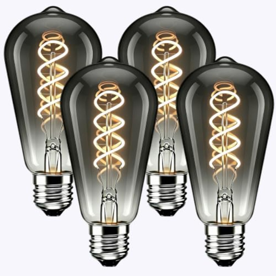 Vintage Lighting Decor - 4 パック ST64 LED エジソン電球 6W