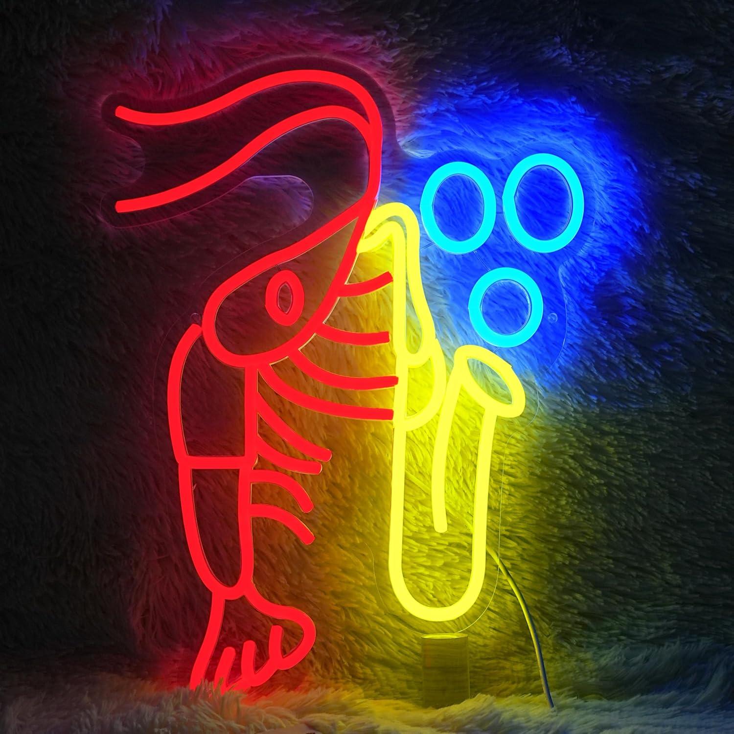 Vintage Lighting Decor - ロブスターサックスネオンサイン ジャズミュージック ヴィンテージジャズ シュリンプLEDライトサイン 教室 オフィス