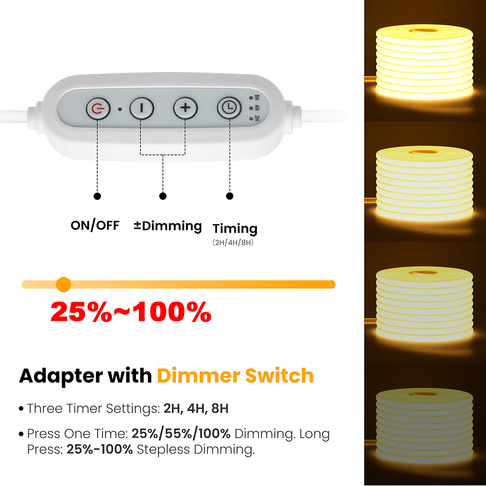 10 色調光可能 220V COB LED ネオンストリップ - Decor Lighting Hours のレビューと価格