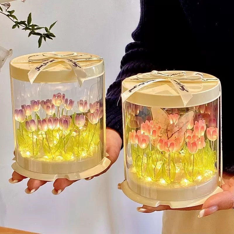 DIYチューリップランプシミュレーションフラワーシーケーキボ - Lighting Table Decor のレビューと価格