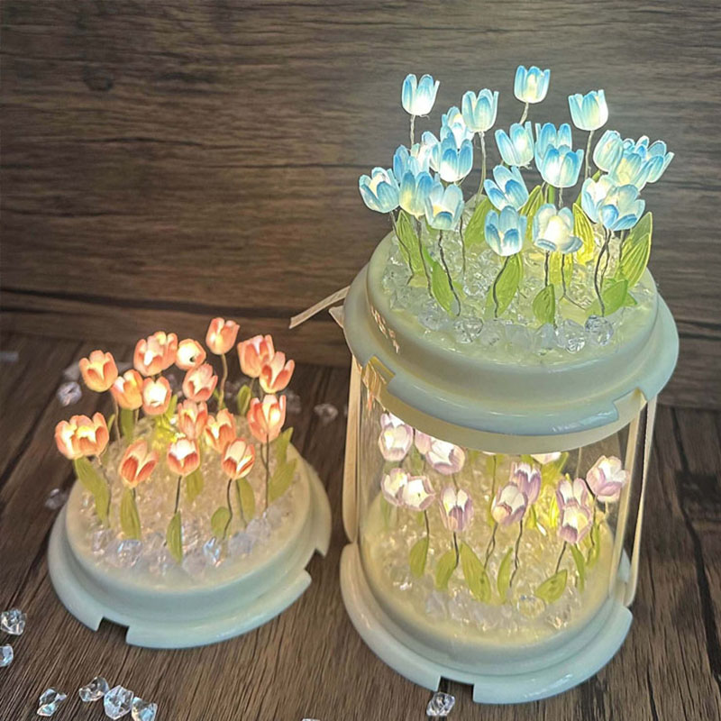 DIYチューリップランプシミュレーションフラワーシーケーキボ - Lighting Table Decor のレビューと価格