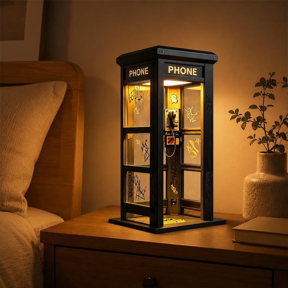 レトロな落書き電話ボックス型テーブルランプ ミニロンドン電話 - Lighting Table Decor のレビューと価格