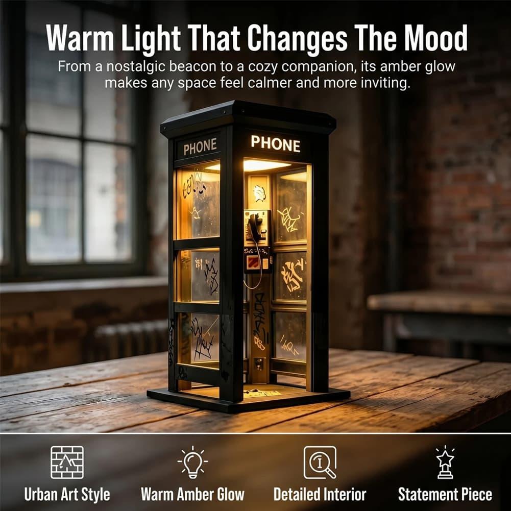 レトロな落書き電話ボックス型テーブルランプ ミニロンドン電話 - Lighting Table Decor のレビューと価格