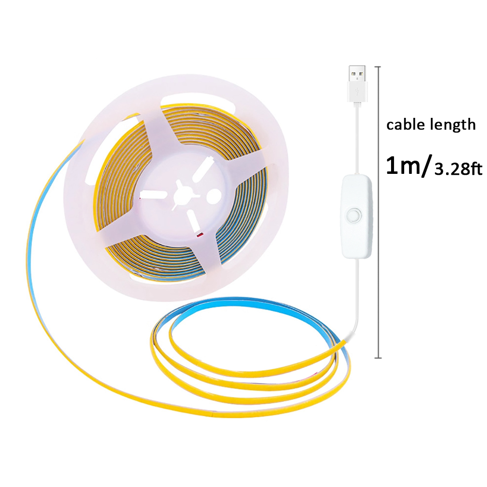 3mm超薄型LED COBストリップUSB 5Vフレキシブル - Decor Lighting Hours のレビューと価格