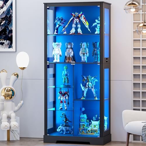 71インチディスプレイキャビネット、5段、3色ライト付き、コ - Lighting & Home Decor Studio Photos のレビューと価格