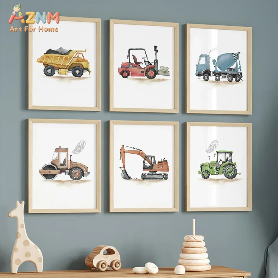 6枚入り 北欧モダン風 漫画風 カーエンジニアリング車両 シ - Lighting Mcqueen Bedroom Decor のレビューと価格