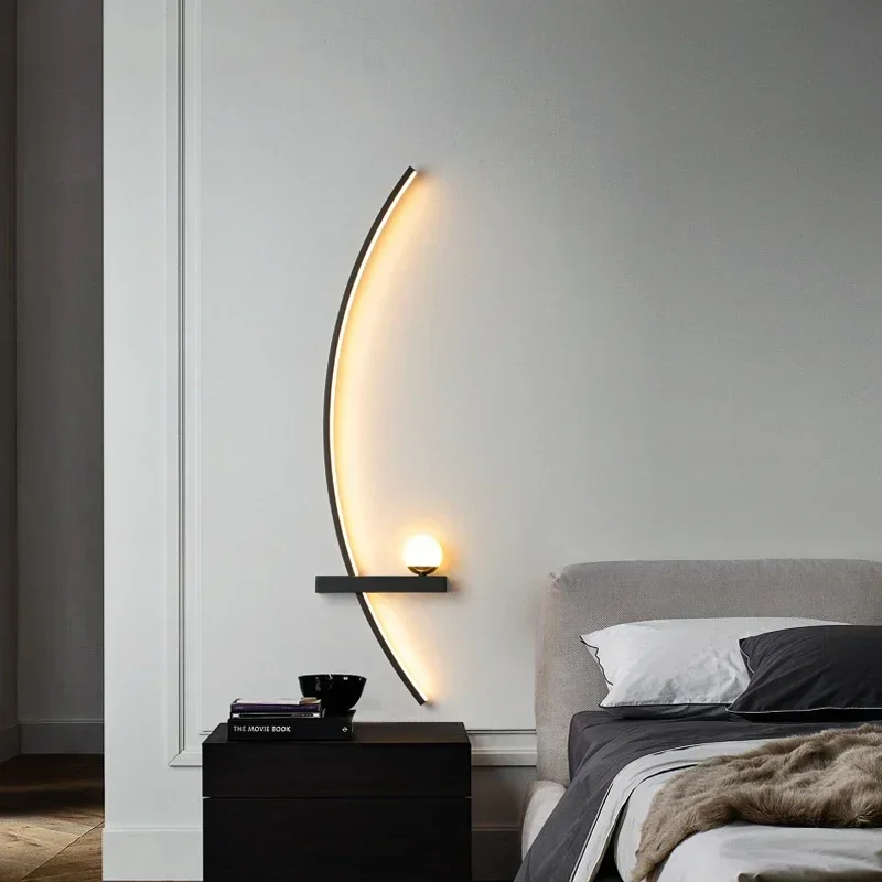北欧 LED ウォールランプストライプ壁取り付け用燭台寝室ベ - Home Decor Lighting Manufacturer のレビューと価格