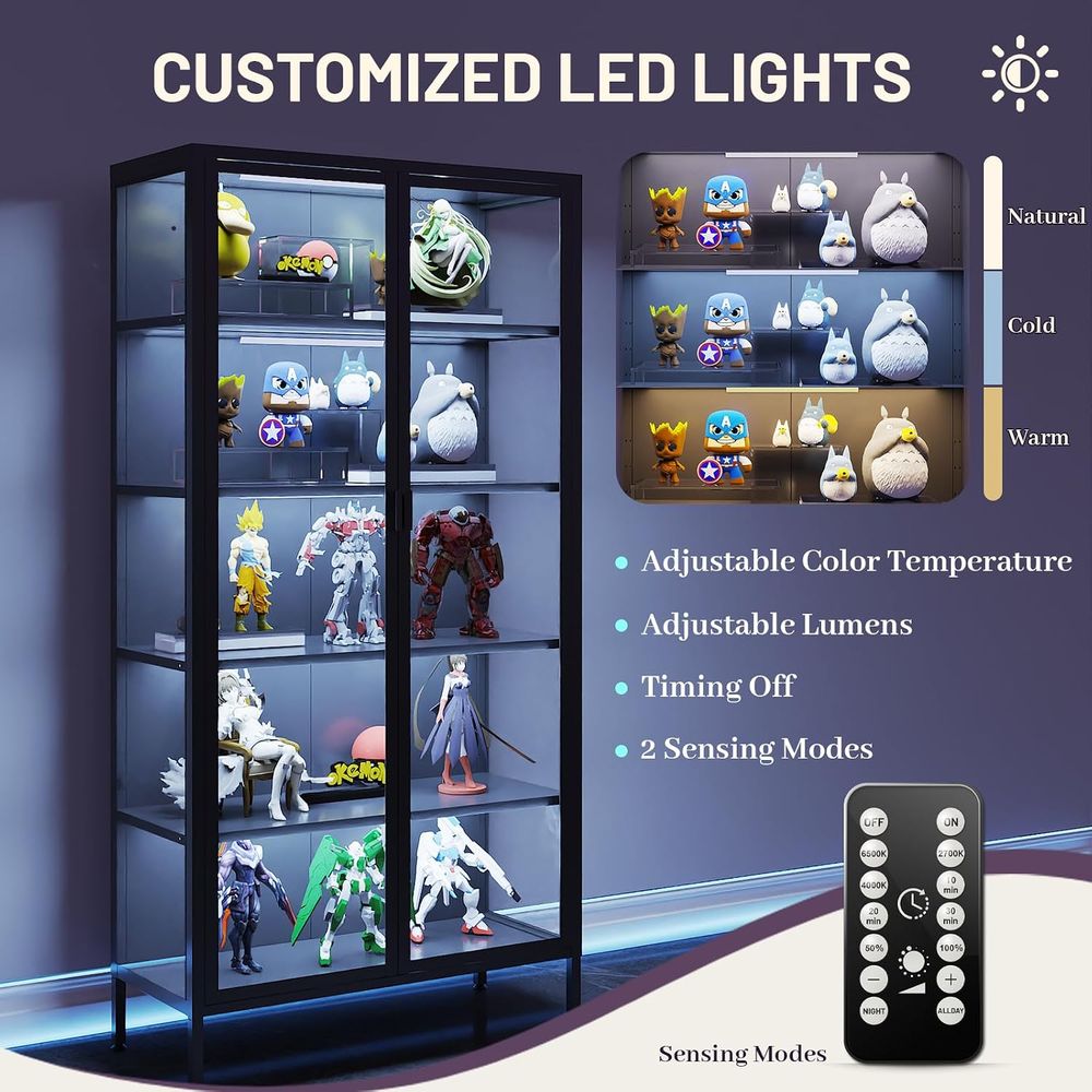 71インチ高さのガラス製ディスプレイキャビネット、LEDセン - Lighting & Home Decor Studio Photos のレビューと価格