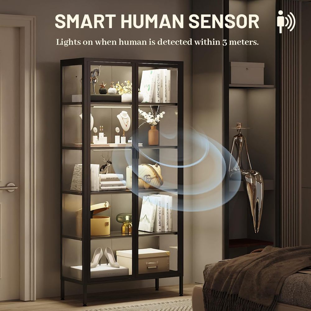 71インチ高さのガラス製ディスプレイキャビネット、LEDセン - Lighting & Home Decor Studio Photos のレビューと価格