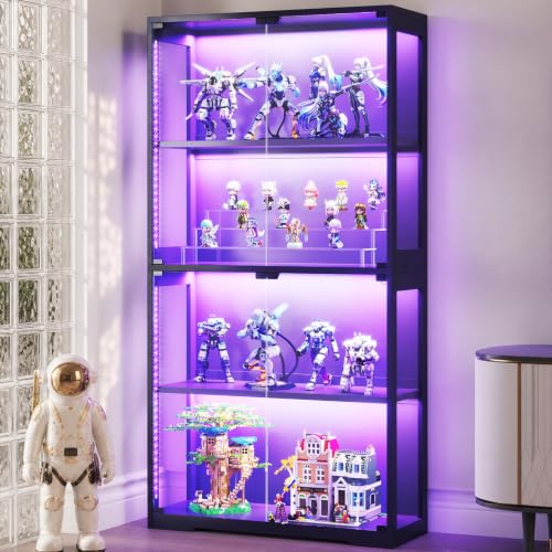 ガラス扉とRGB LEDライト付きディスプレイケース、ガラス - Lighting & Home Decor Studio Photos のレビューと価格