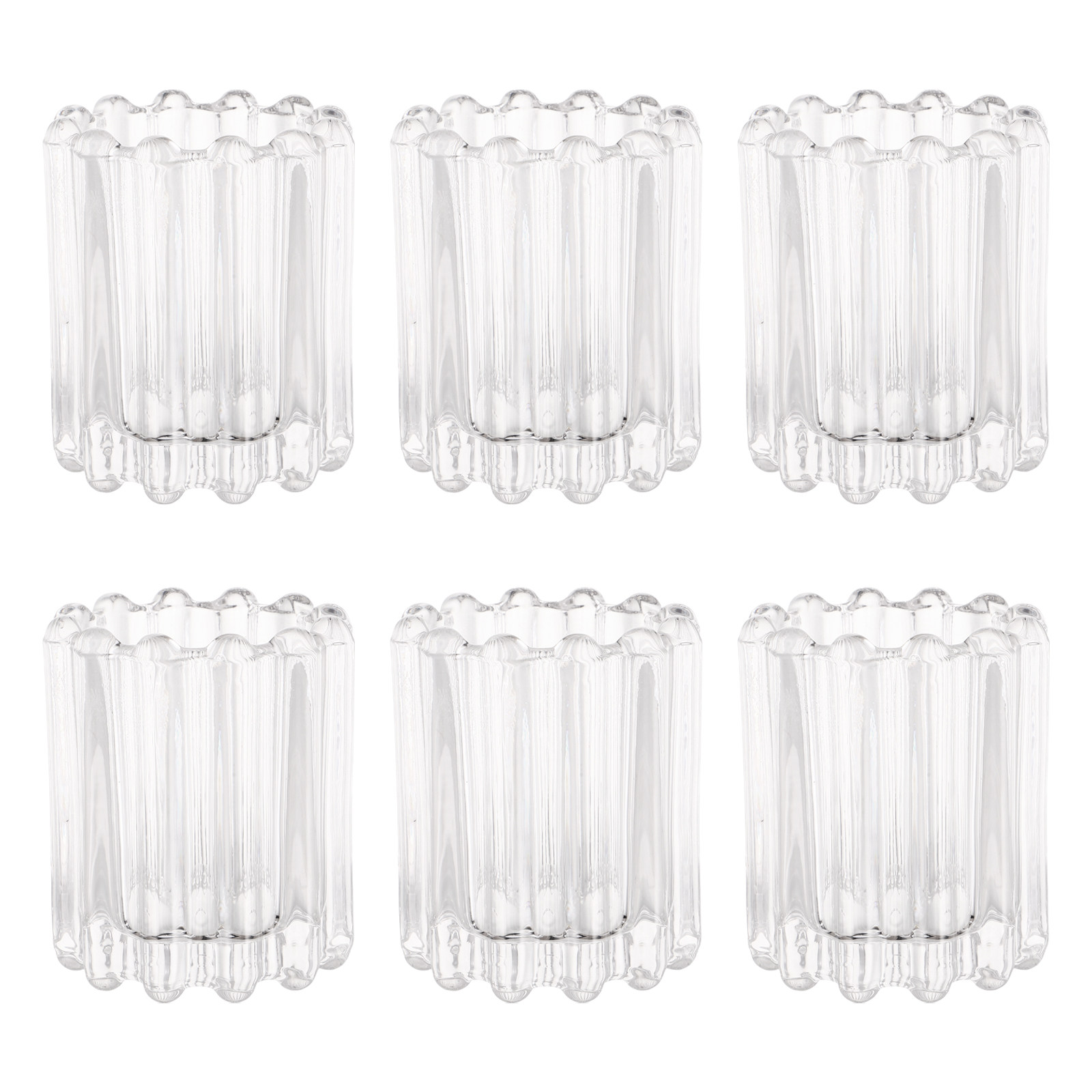 6個入りクリアガラスヴィンテージホルダー ティーライトボーテ - Vintage Lighting Decor のレビューと価格