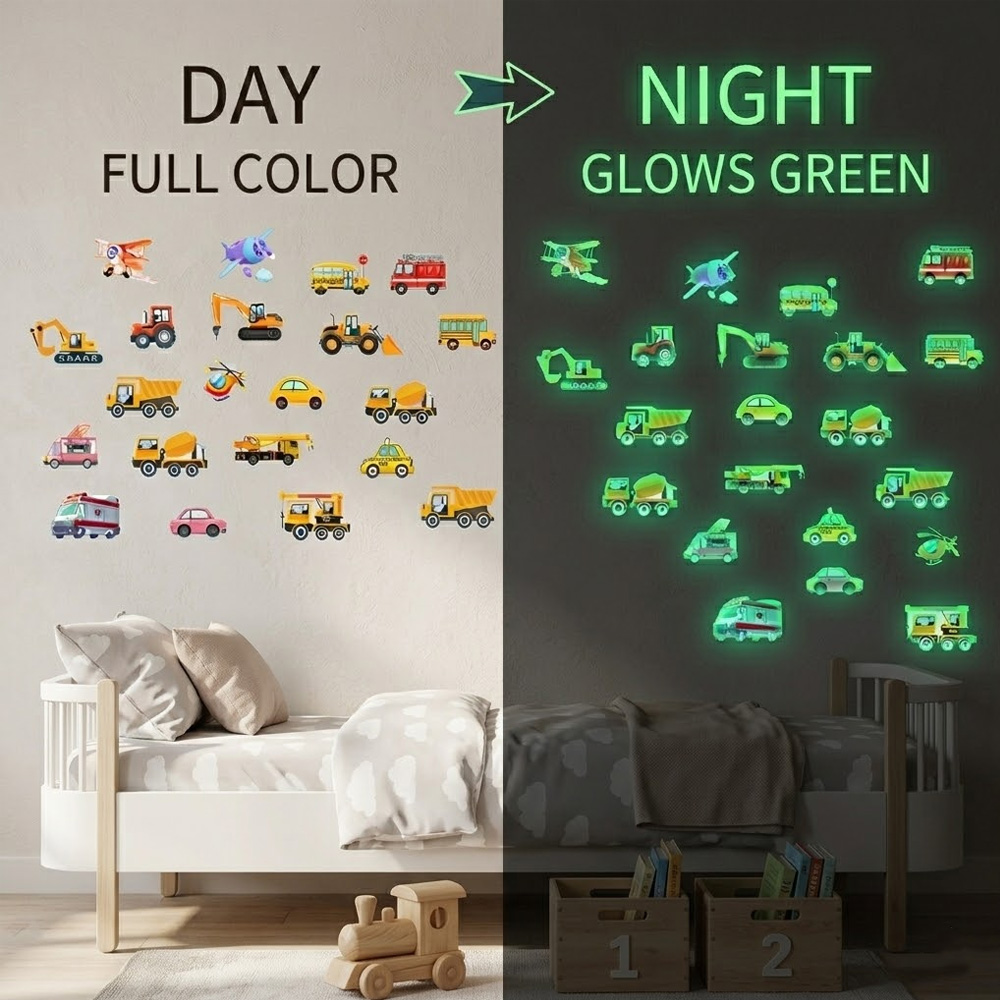 発光カーステッカー 21枚セット 昼夜兼用 デュアルカラー  - Lighting Mcqueen Bedroom Decor のレビューと価格
