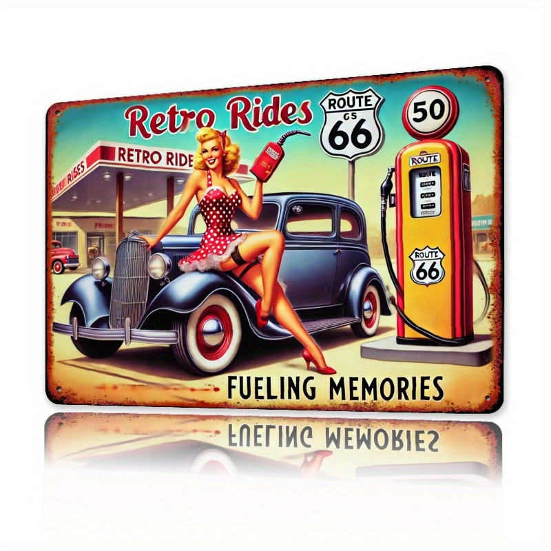 ヴィンテージ66ルートウォールアートメタルサイン - レトロ - Lighting Mcqueen Bedroom Decor のレビューと価格