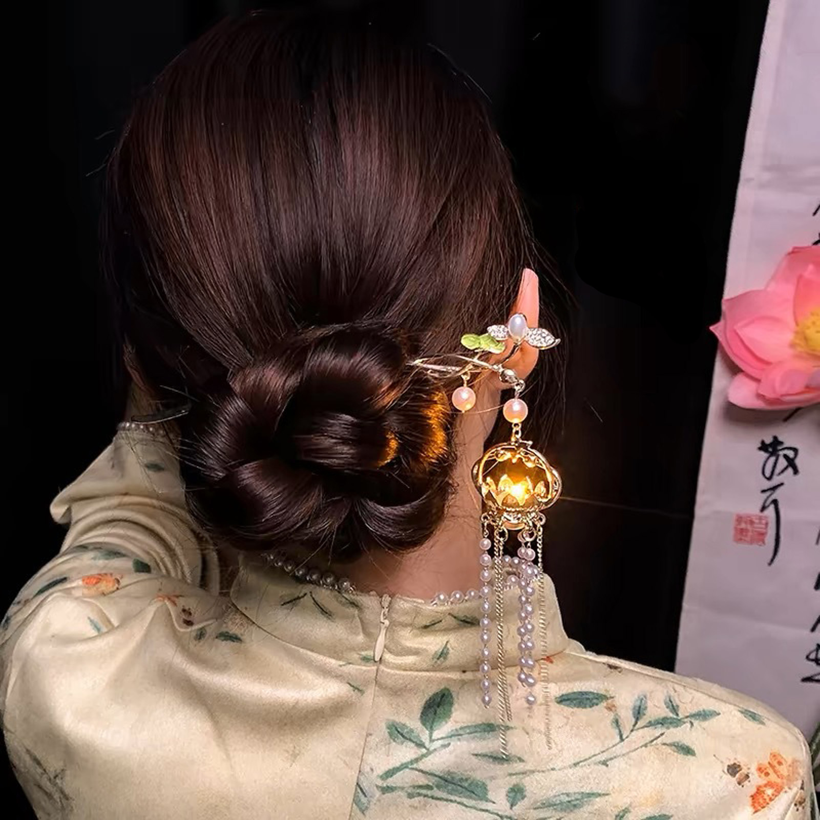 発光花ヘアピン女性のためのクリエイティブ蓮発光ランタンタッセ - Vintage Lighting Decor のレビューと価格