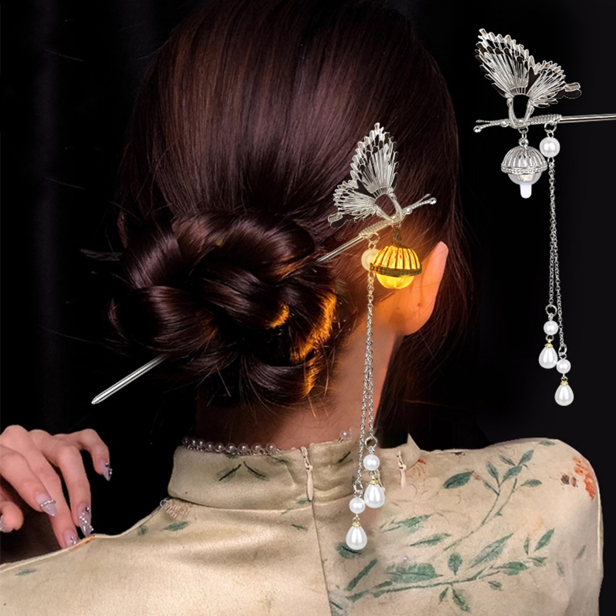 発光花ヘアピン女性のためのクリエイティブ蓮発光ランタンタッセ - Vintage Lighting Decor のレビューと価格
