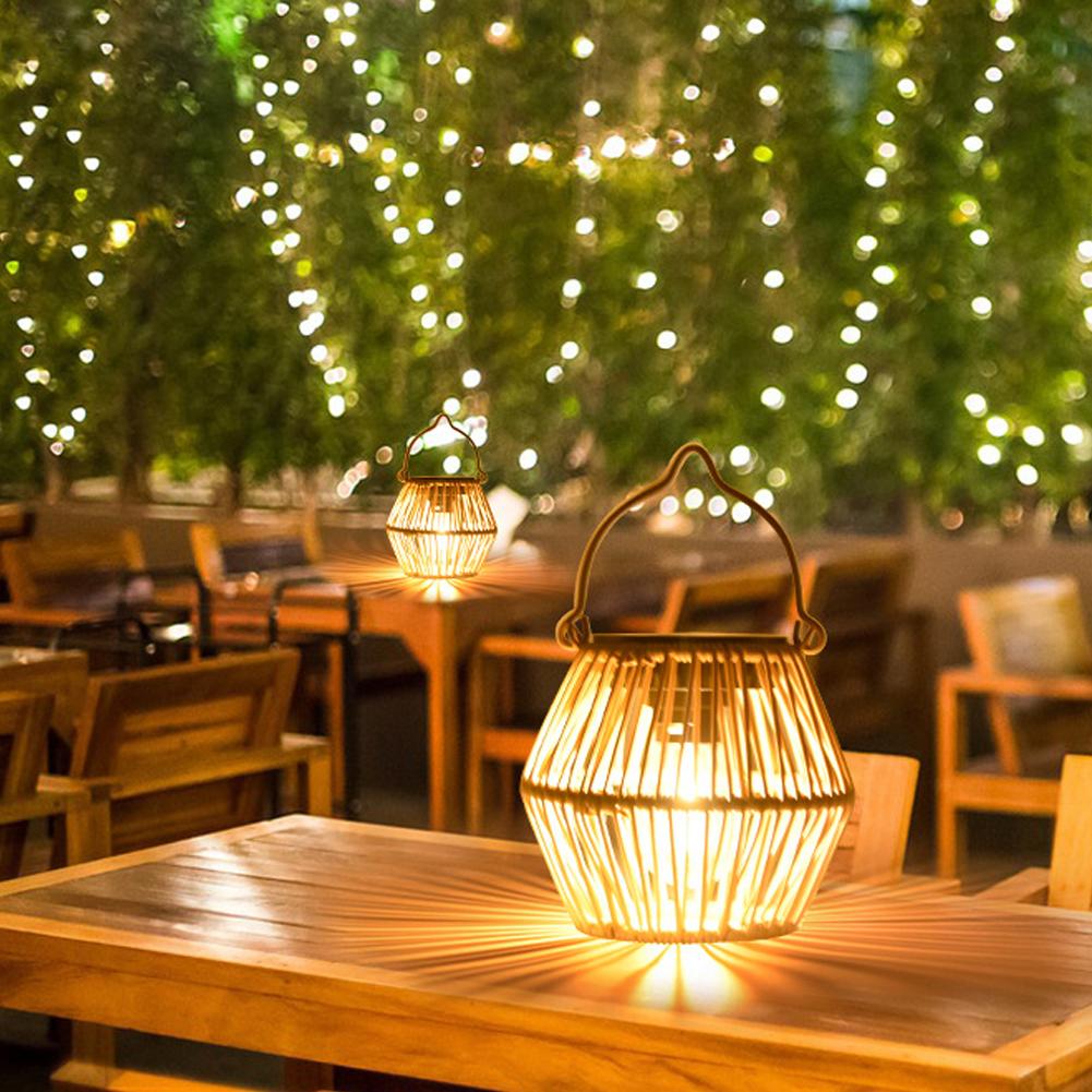 IP65防水ソーラーラタンランタン、吊り下げ式テーブルライト - Lighting Table Decor のレビューと価格