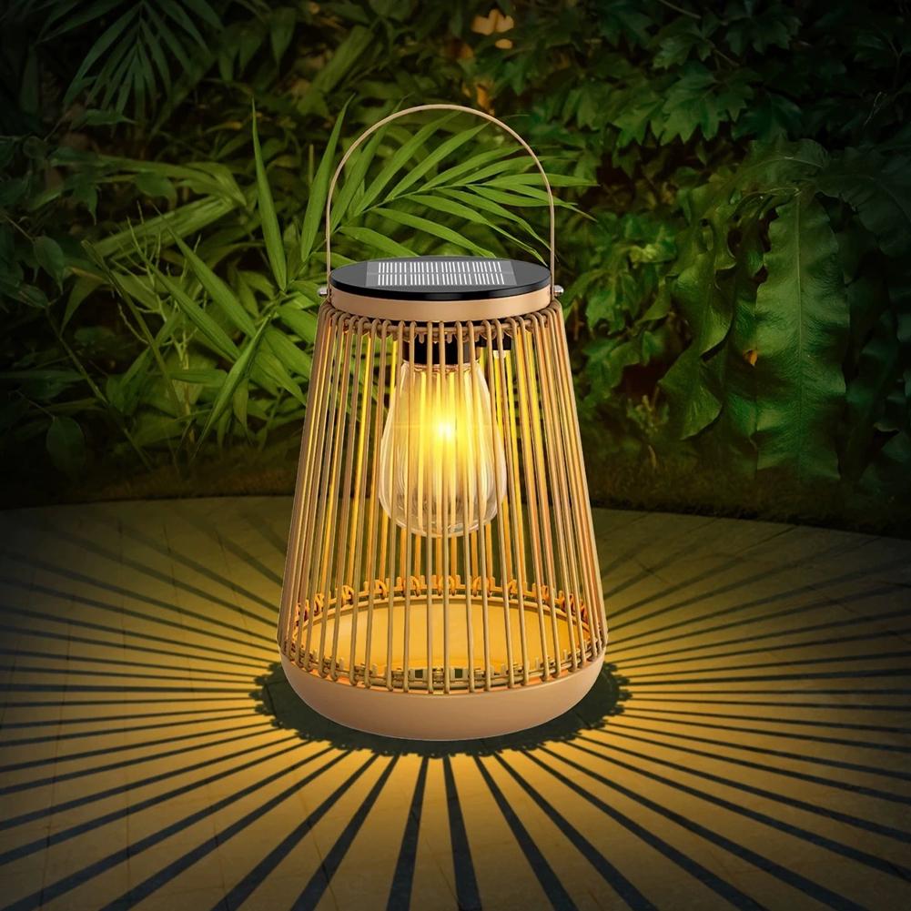 IP65防水ソーラーラタンランタン、吊り下げ式テーブルライト - Lighting Table Decor のレビューと価格