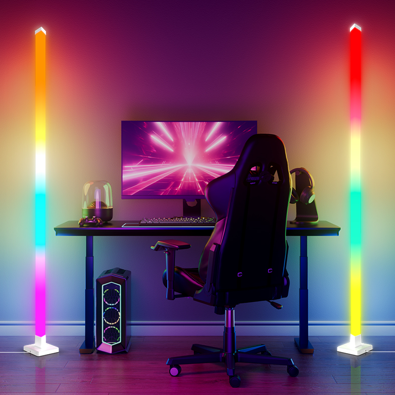 RGB調光スマートスタンディングLEDフロアランプ、モダン装 - Decor Lighting Floor Lamps のレビューと価格