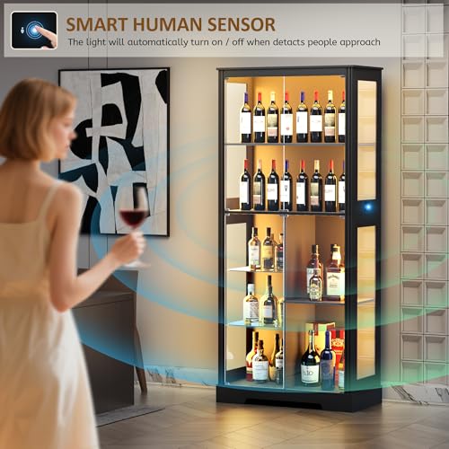 71インチのガラス製ディスプレイキャビネット、コレクション用 - Lighting & Home Decor Studio Photos のレビューと価格
