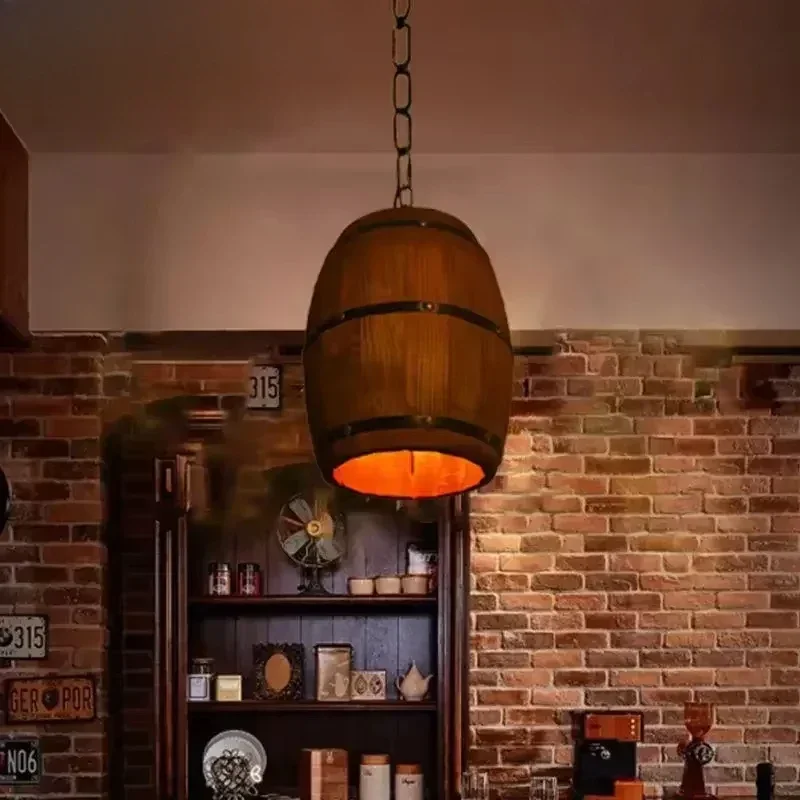 素朴なランプヴィンテージシャンデリア木製ペンダントライトワイ - Vintage Lighting Decor のレビューと価格