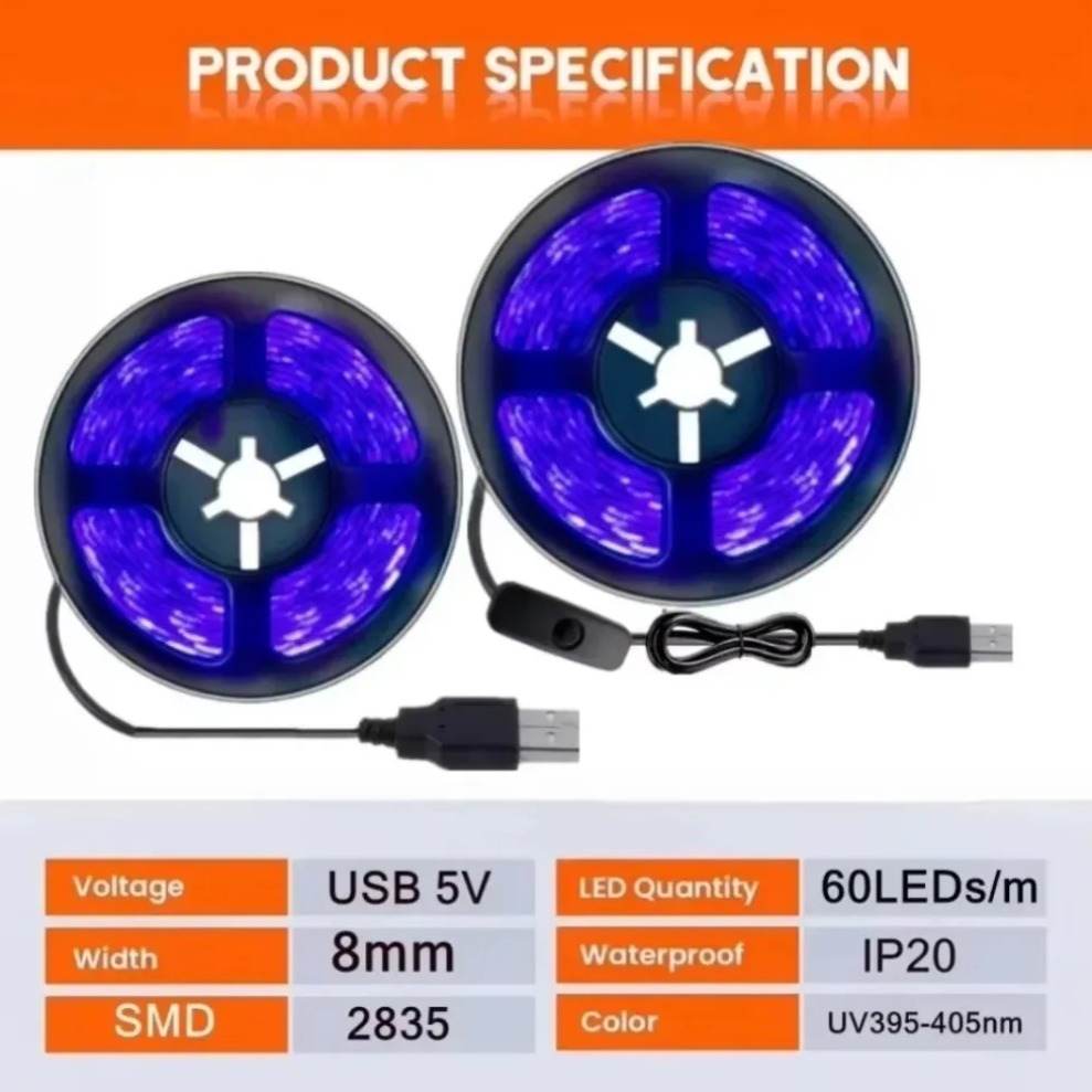 UV LEDストリップ SMD2835 DC5V 395-4 - Decor Lighting Hours のレビューと価格
